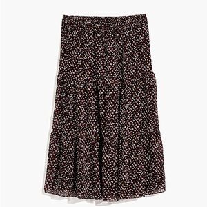 Georgette Tiered Maxi/Midi Skirt in Adorable Ditsy